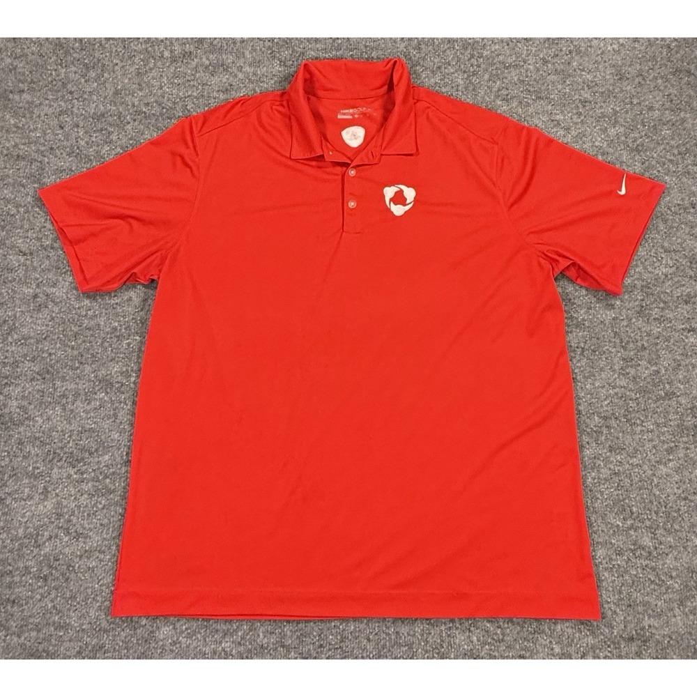 Nike Golf XL Red Dri-FIT Polo Shirt Embroidered Logo Performance Athletic Casual